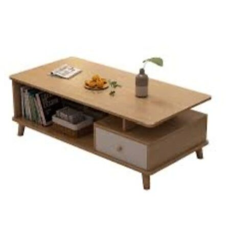 Table basse avec tiroirs et boîte